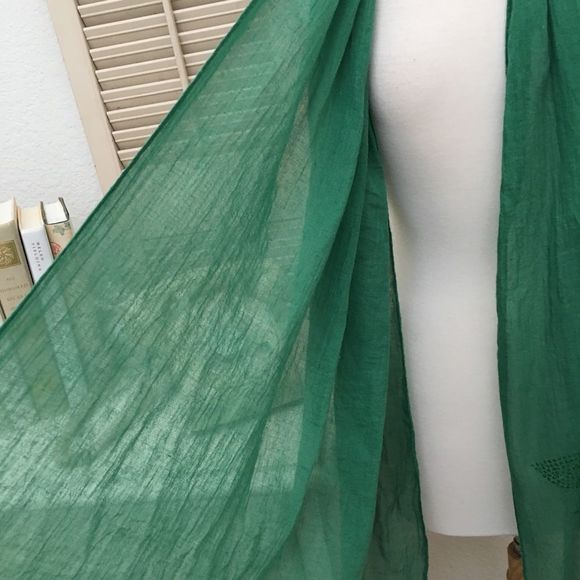 100% Cotton Wrap Scarf Flower Sequin Decoration - Picture 4 of 5